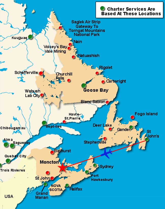 Moncton Air Charter Directory